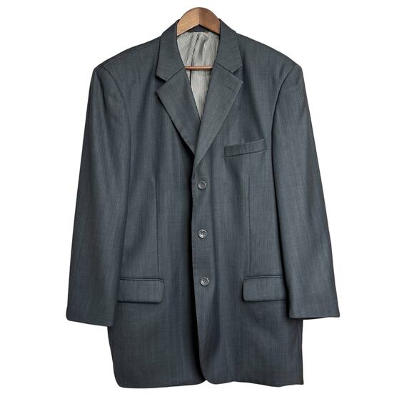 Men's Grey Caravelli Italian Synthetic Blended 3-Button Blazer Jacket - 46 Reg - Picture 1 of 10